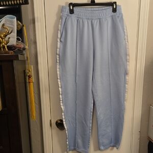 Light Blue Sweatpants with White Stripes